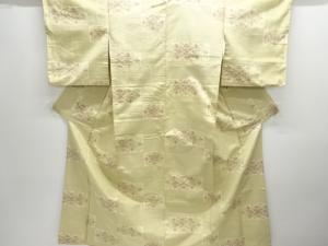 アンティーク　華紋模様織り出し十日町紬着物